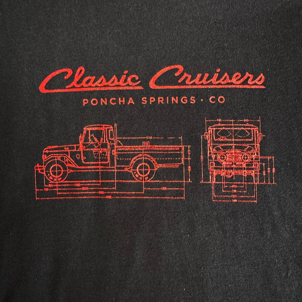 FJ45 Blueprint T-Shirt Red Ink - Short Sleeve