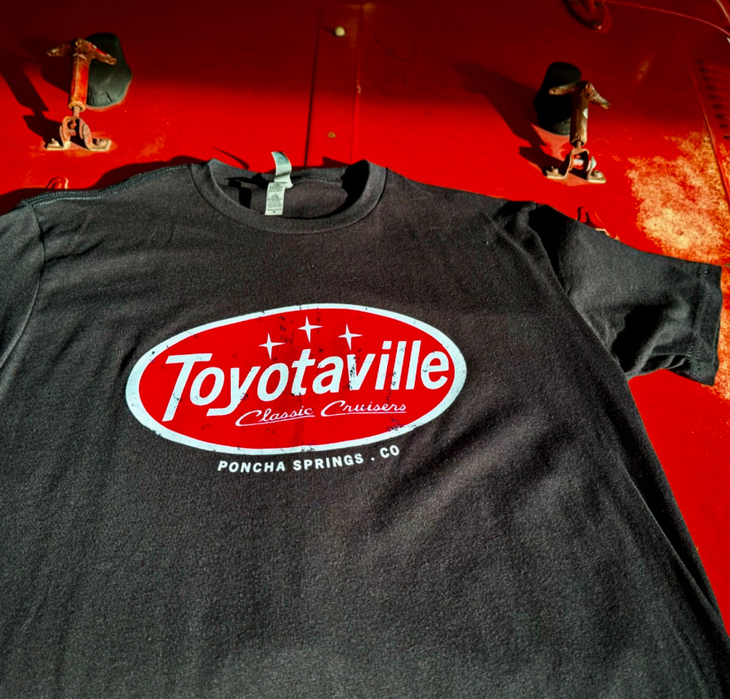 Toyotaville Vintage Dealership Design T-Shirt Red Ink - Short Sleeve