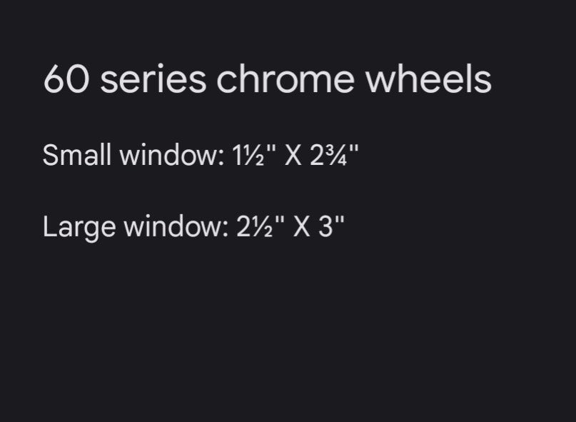 60 Series Wheel (Used OEM) * Please specify spoke window size Large or Small